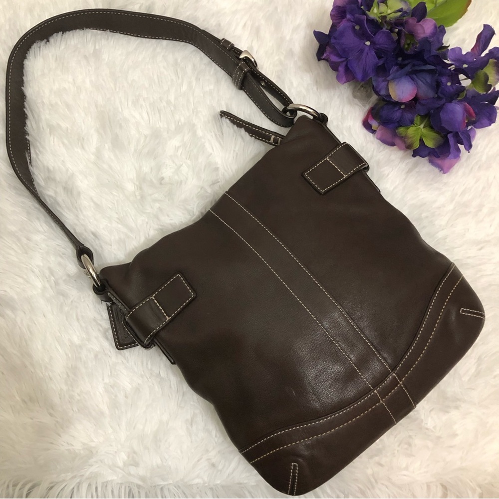 COACH Vintage soho Slim Duffle leather shoulder bag #1453 - Picture 4 of 14